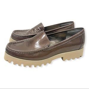 Donald J Pliner Rio Taupe Patent Loafer Size 8